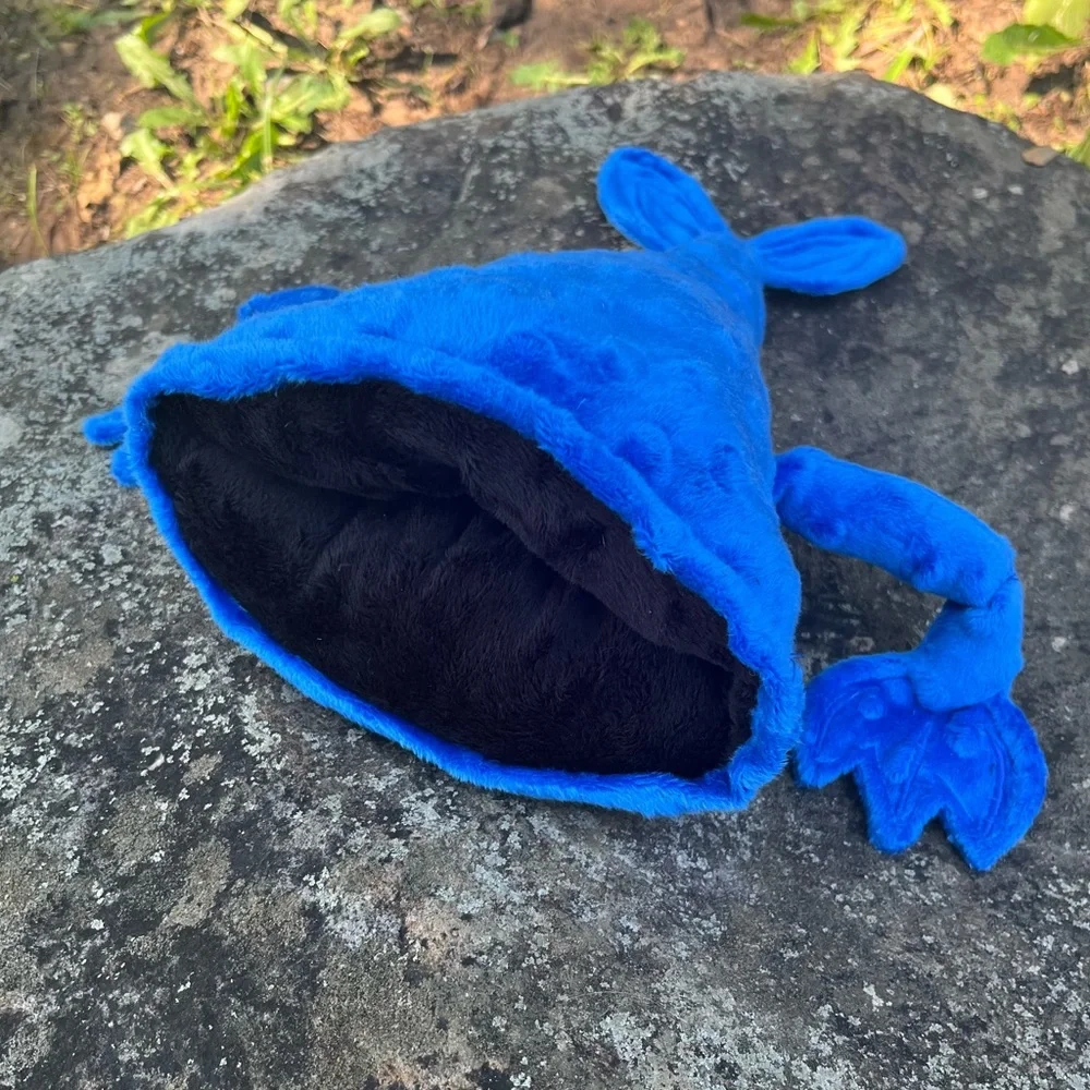 Sea Creature Blue Sea Eater HandMade Plush Toy fish Beast ocean 12” Royal Blue